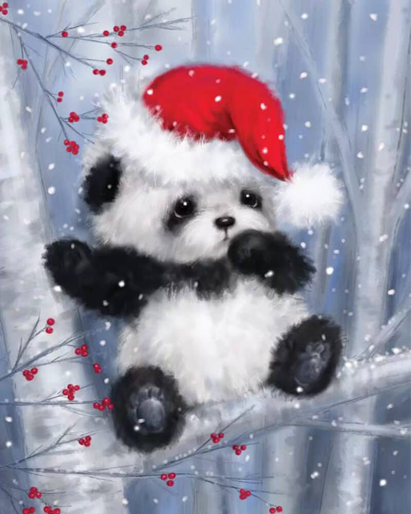 paintingnumberart Paint By Numbers Kit-Christmas Panda
