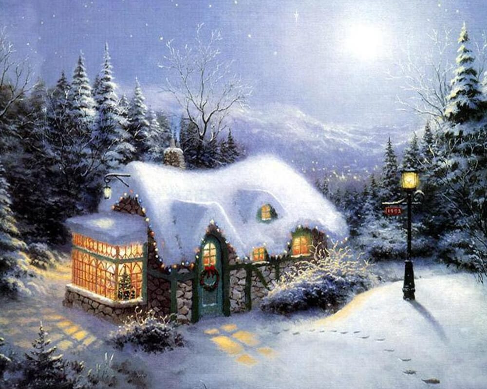 paintingnumberart Paint By Numbers Kit-Christmas Snow House