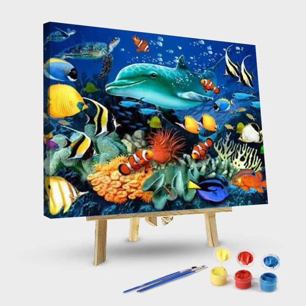paintingnumberart Paint By Numbers Kit-Colorful Dolphin