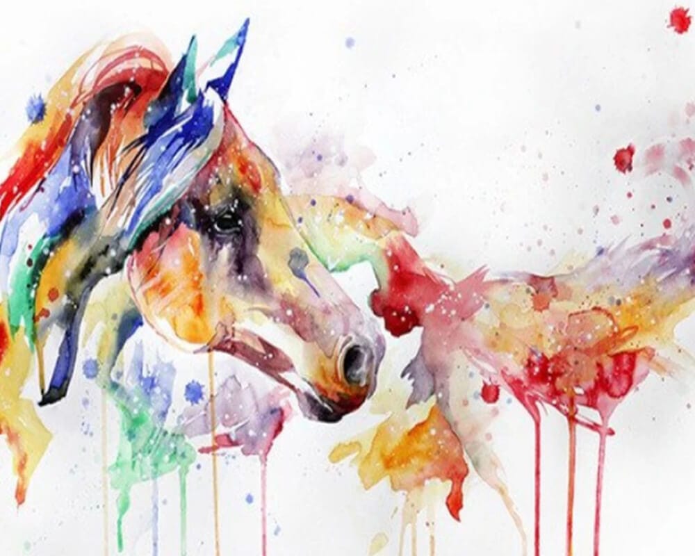 paintingnumberart Paint By Numbers Kit-Colorful Horse Abstract Painting