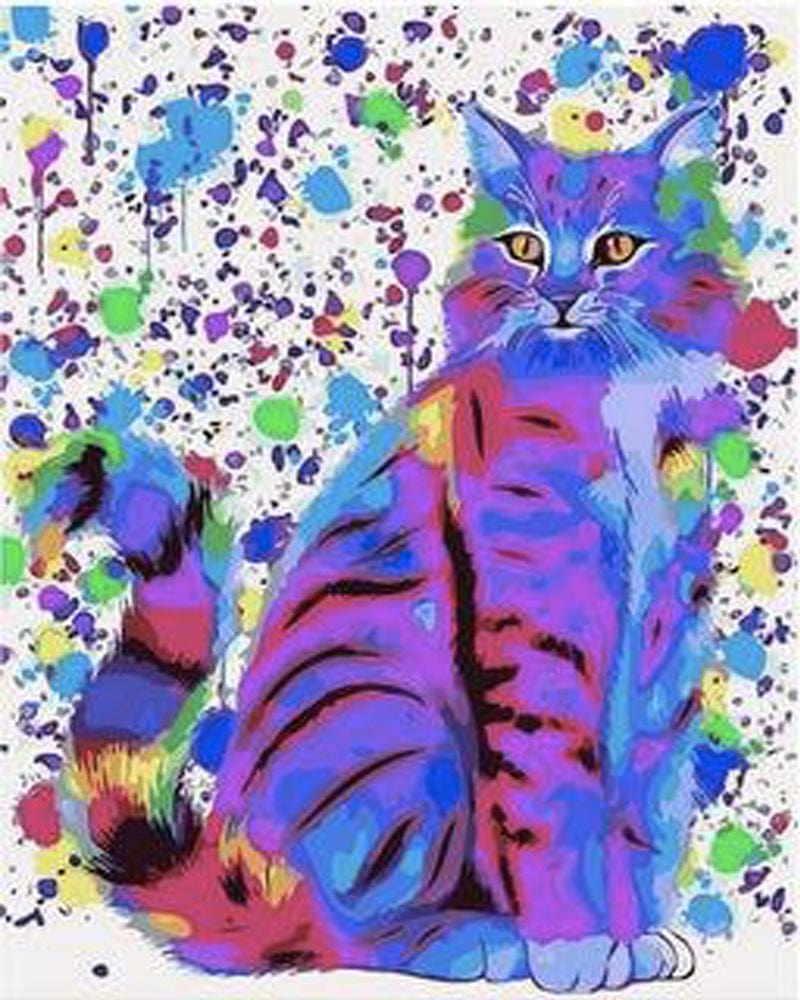 paintingnumberart Paint By Numbers Kit – Colorful Painted Cat