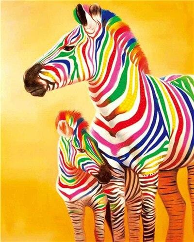 paintingnumberart Paint By Numbers Kit – Colorful Zebra