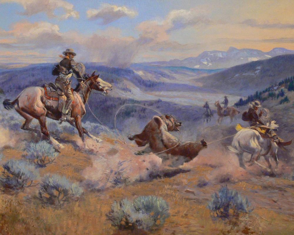 paintingnumberart Paint By Numbers Kit – Cowboys Catching Bears