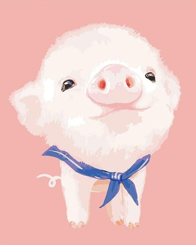 paintingnumberart Paint By Numbers Kit – Cut Pink Pig