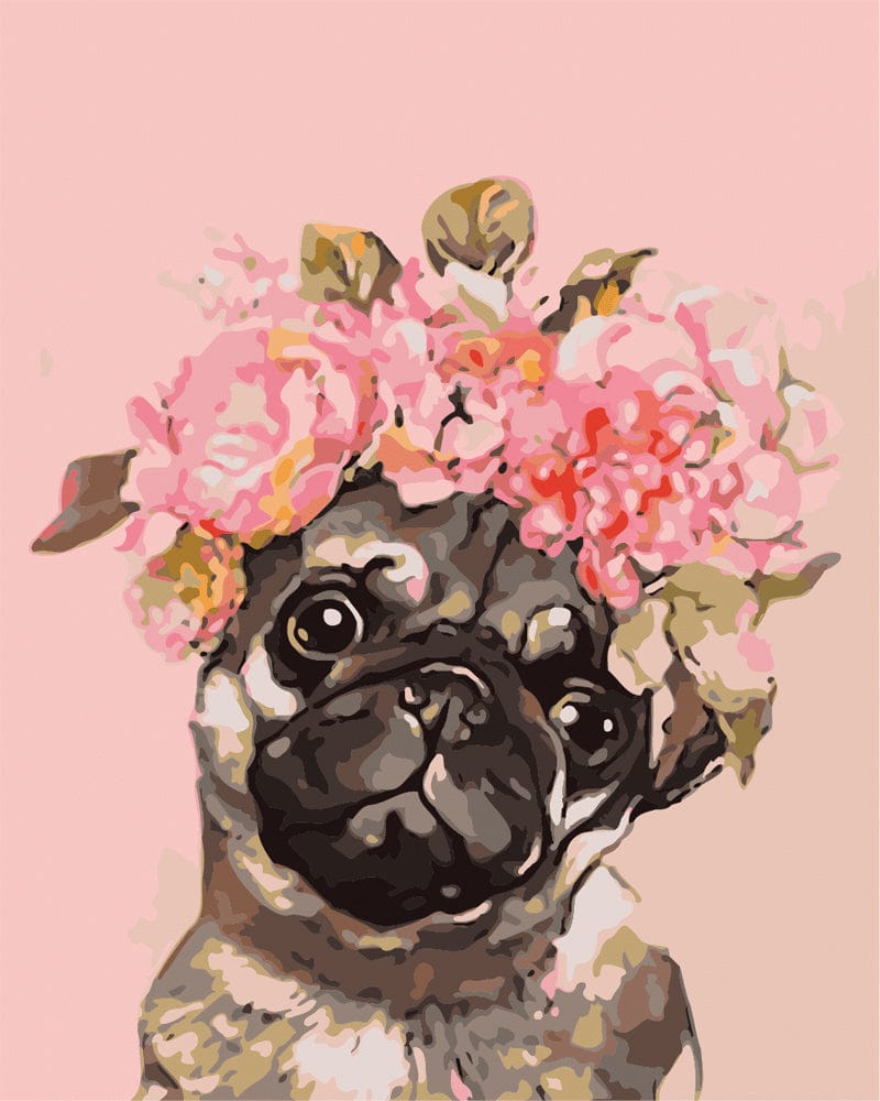 paintingnumberart Paint By Numbers Kit – Dog With Flower Crown