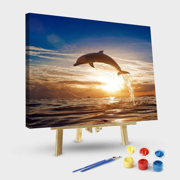 paintingnumberart Paint By Numbers Kit-Dolphin Sunset