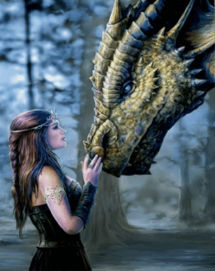 paintingnumberart Paint By Numbers Kit-Dragon and Woman🎨🎨🎨
