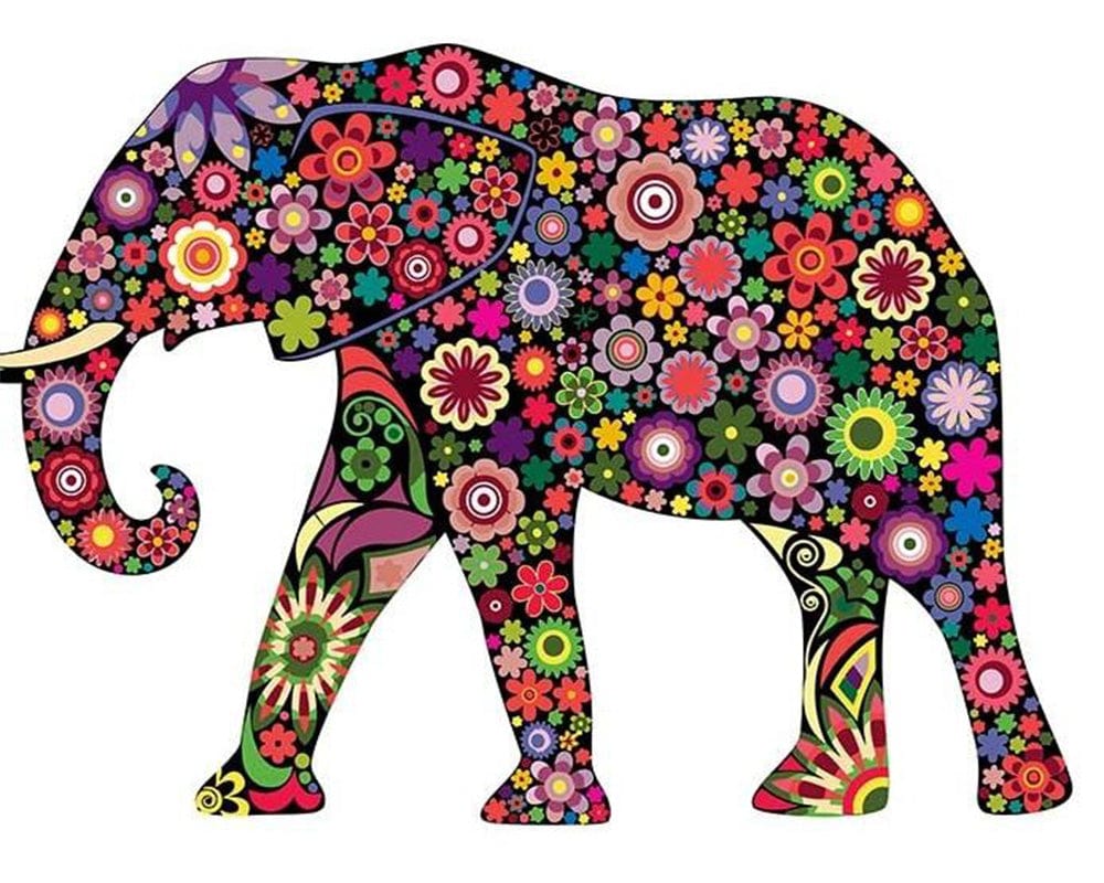paintingnumberart Paint By Numbers Kit – Floral Elephant