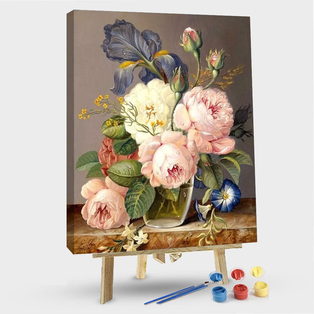 paintingnumberart Paint by Numbers Kit – Flowers and Car