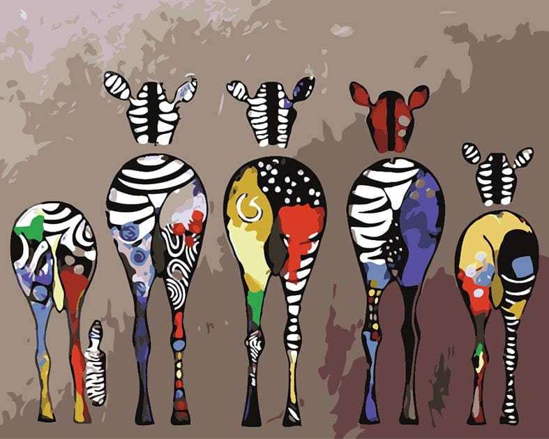 paintingnumberart Paint By Numbers Kit – Four zebras