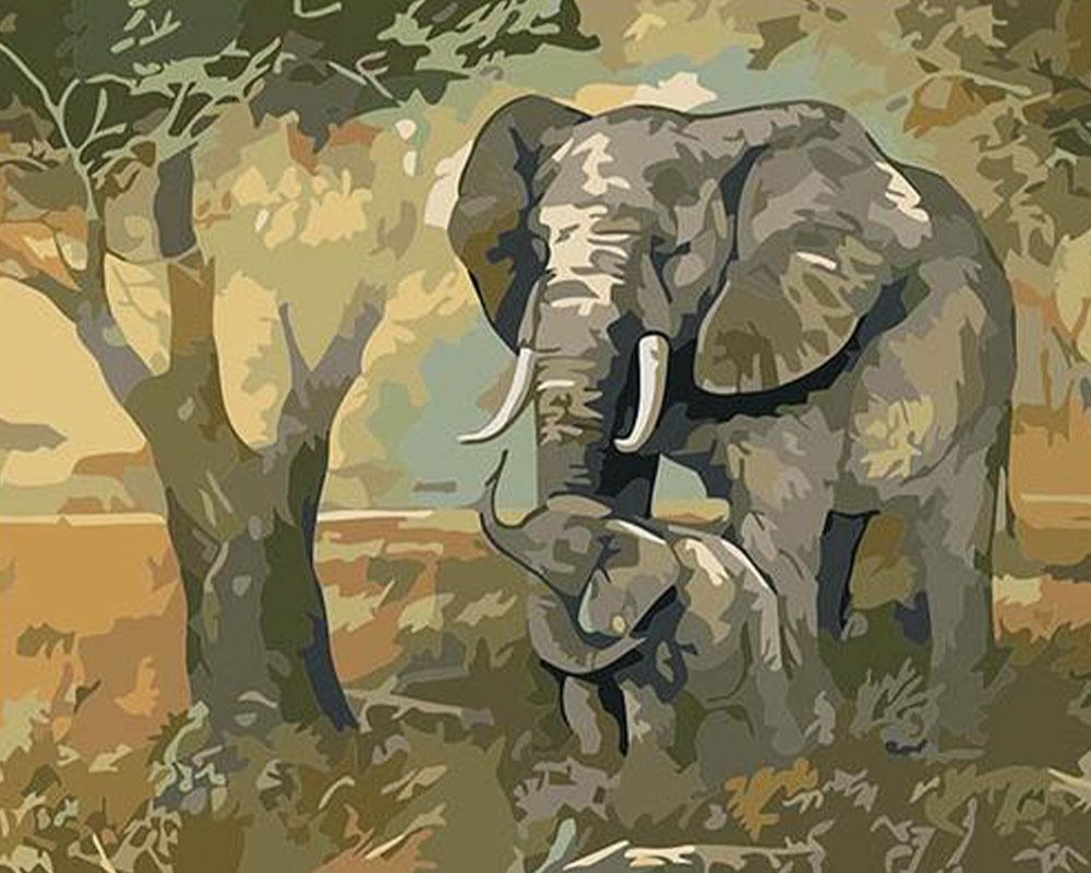 paintingnumberart Paint By Numbers Kit – Gentle Touch Elephant