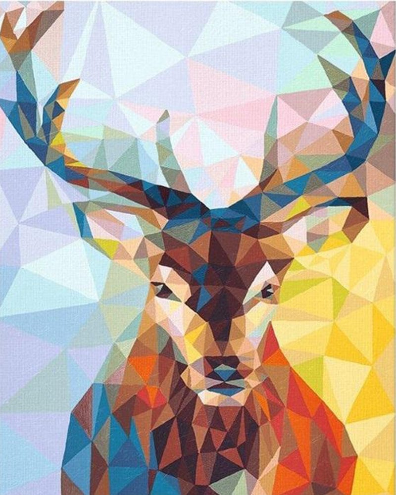 paintingnumberart Paint By Numbers Kit – Geometric Deer – Animals Paint By Number