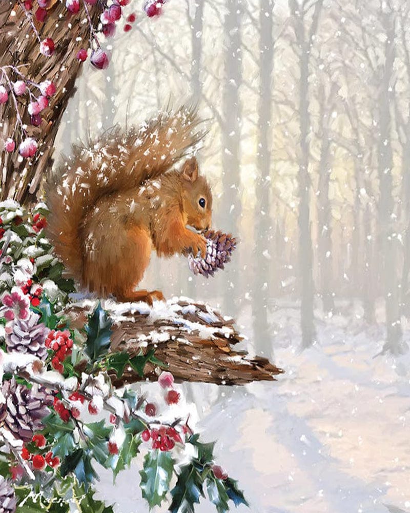 paintingnumberart Paint By Numbers Kit-Guardian – Christmas Squirrel II