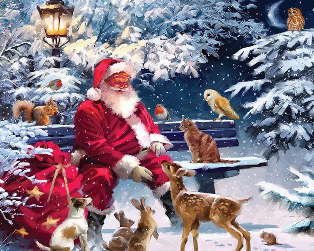 paintingnumberart Paint By Numbers Kit-Guardian – Santa On Bench III