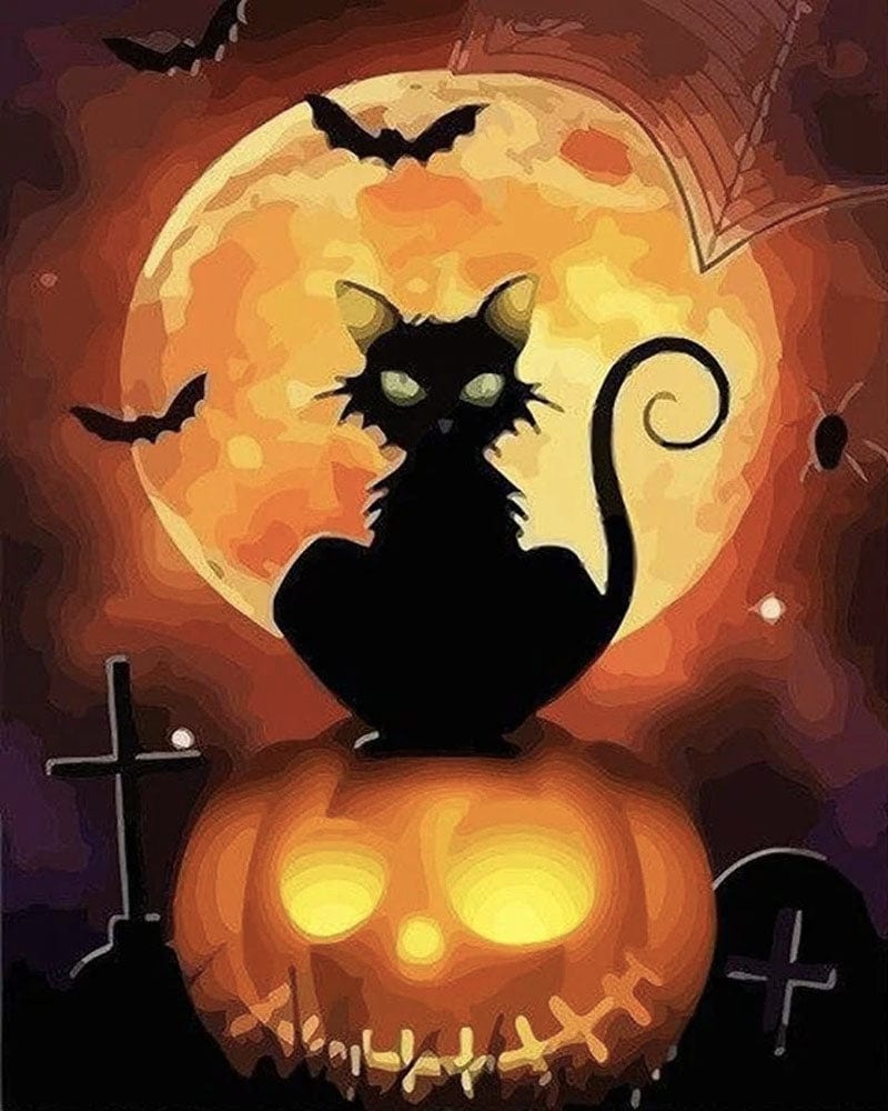 paintingnumberart Paint By Numbers Kit – Halloween Cat