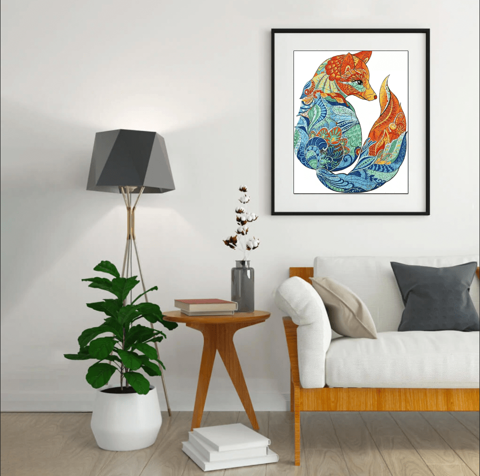 paintingnumberart Paint By Numbers Kit-Hand drawn fox represents wisdom
