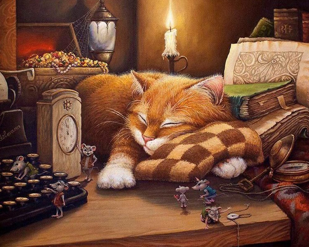 paintingnumberart Paint By Numbers Kit-Lazy Cat