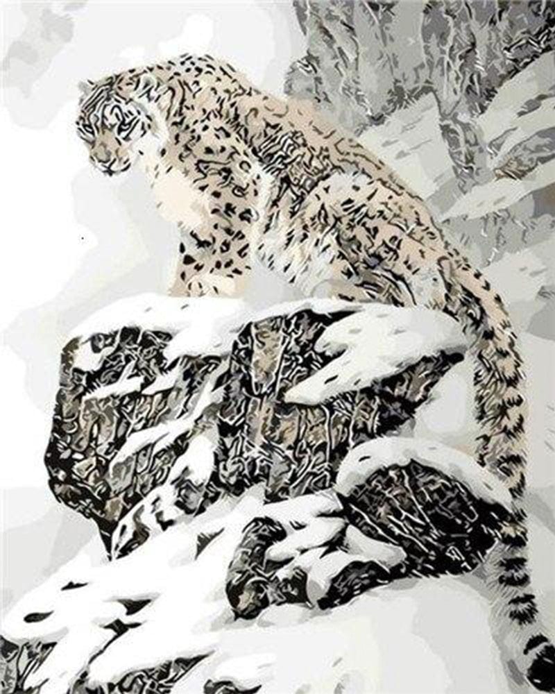 paintingnumberart Paint By Numbers Kit – Leopard in Snows