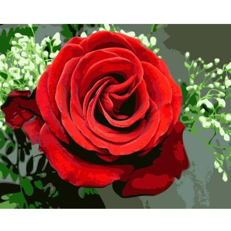 paintingnumberart Paint by Numbers Kit –  Long Stemmed Rose