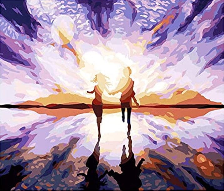 paintingnumberart Paint By Numbers Kit-Lovers in the sunset