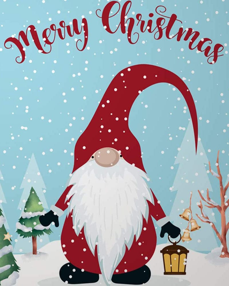 paintingnumberart Paint By Numbers Kit-Merry Christmas Cute Cartoon Gnome Trees