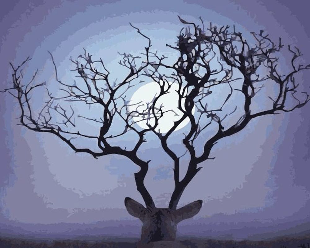 paintingnumberart Paint By Numbers Kit – Moonlight Deer Paint
