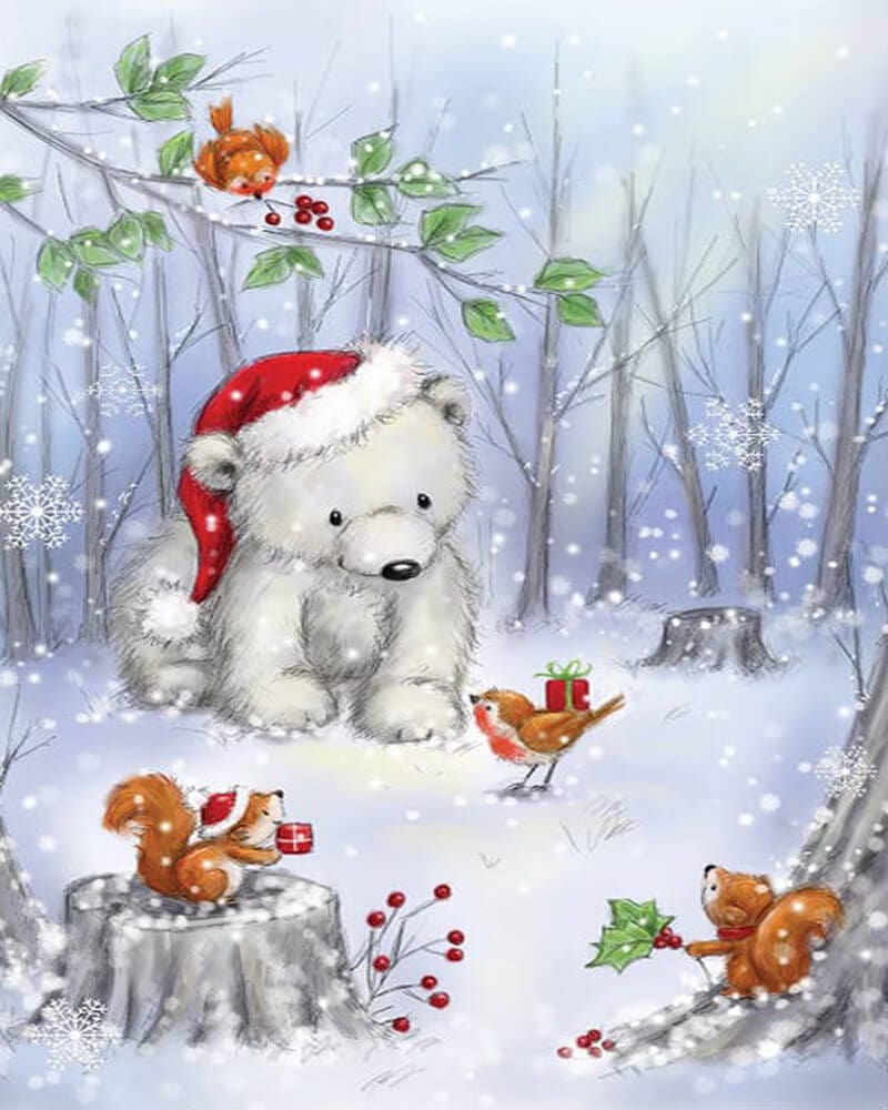 paintingnumberart Paint By Numbers Kit-Polar Bear In Wood