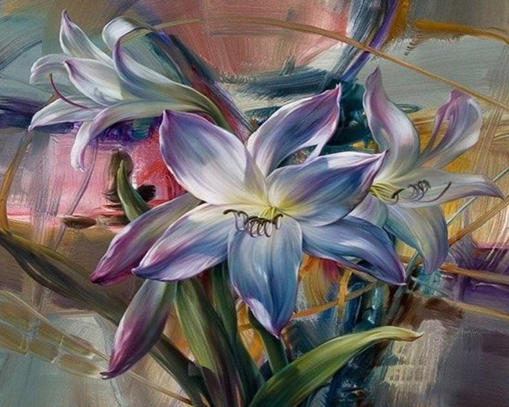 paintingnumberart Paint By Numbers Kit -Purple Flower Wall Art Picture