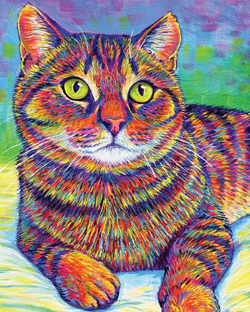 paintingnumberart Paint By Numbers Kit-Rainbow Brown Tabby