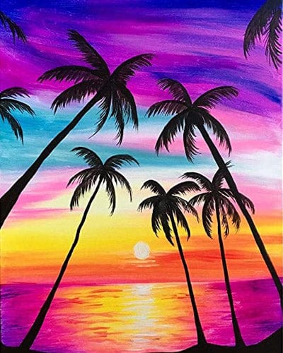 paintingnumberart Paint By Numbers Kit – Rainbow Coconut Tree2