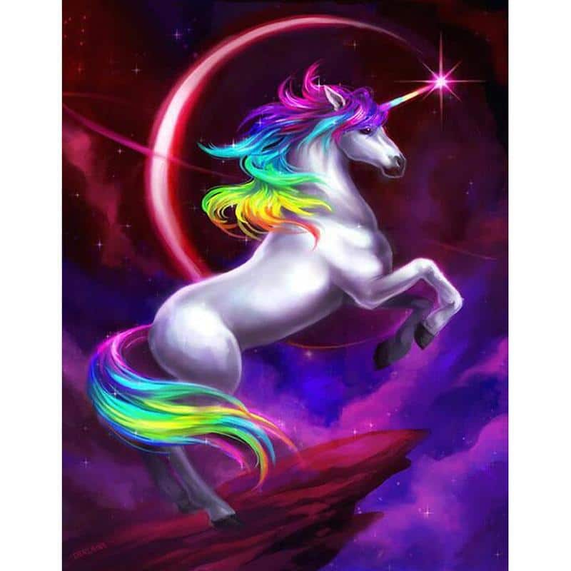 paintingnumberart Paint By Numbers Kit – Rainbow Unicorn Horse