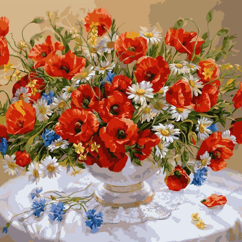 paintingnumberart Paint by Numbers Kit –  Red Bouquet of Flowers