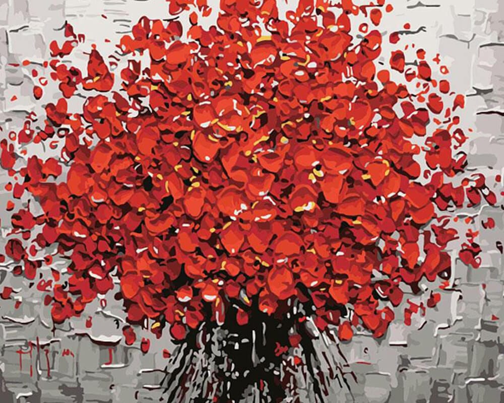 paintingnumberart Paint By Numbers Kit-Red Flower