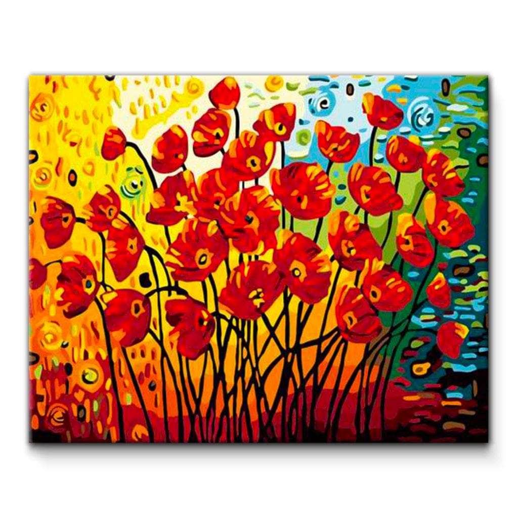 paintingnumberart Paint by Numbers Kit – Red Poppy Flowers
