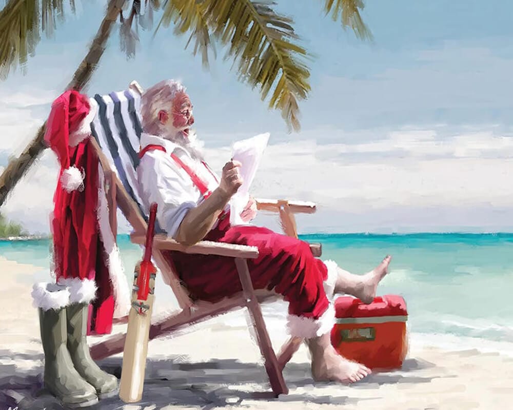 paintingnumberart Paint by Numbers Kit-Santa On Beach