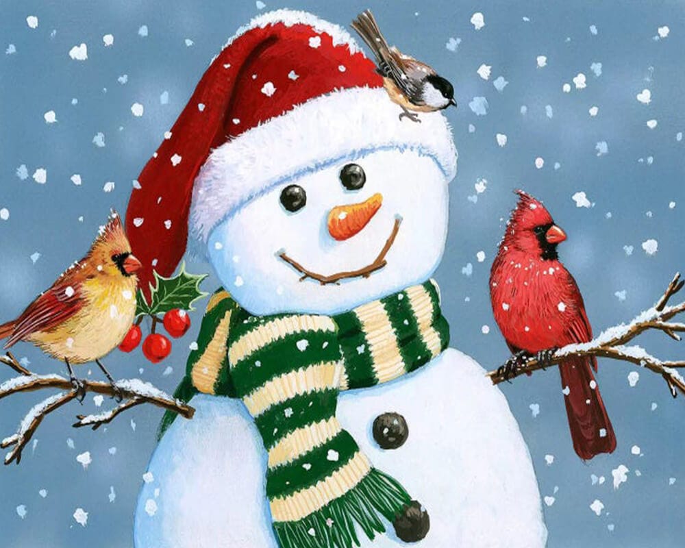 paintingnumberart Paint By Numbers Kit-Santa Snowman 1