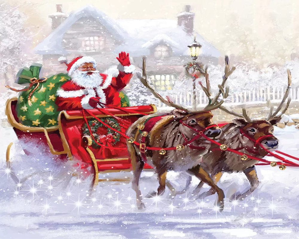 paintingnumberart Paint By Numbers Kit-SantaIn Sleigh