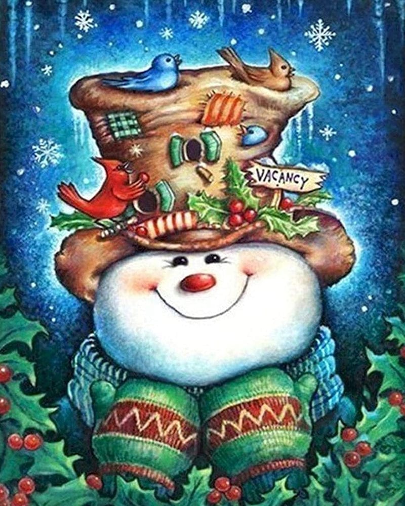 paintingnumberart Paint By Numbers Kit-Snowman Gift