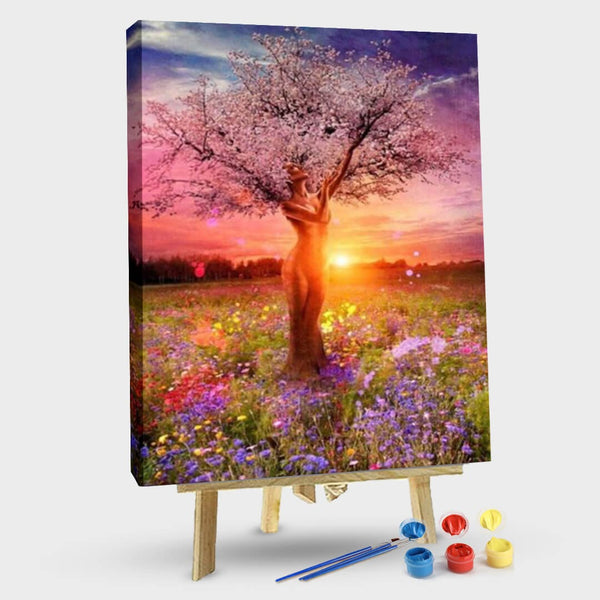 paintingnumberart Paint by Numbers Kit-Spring Women Tree