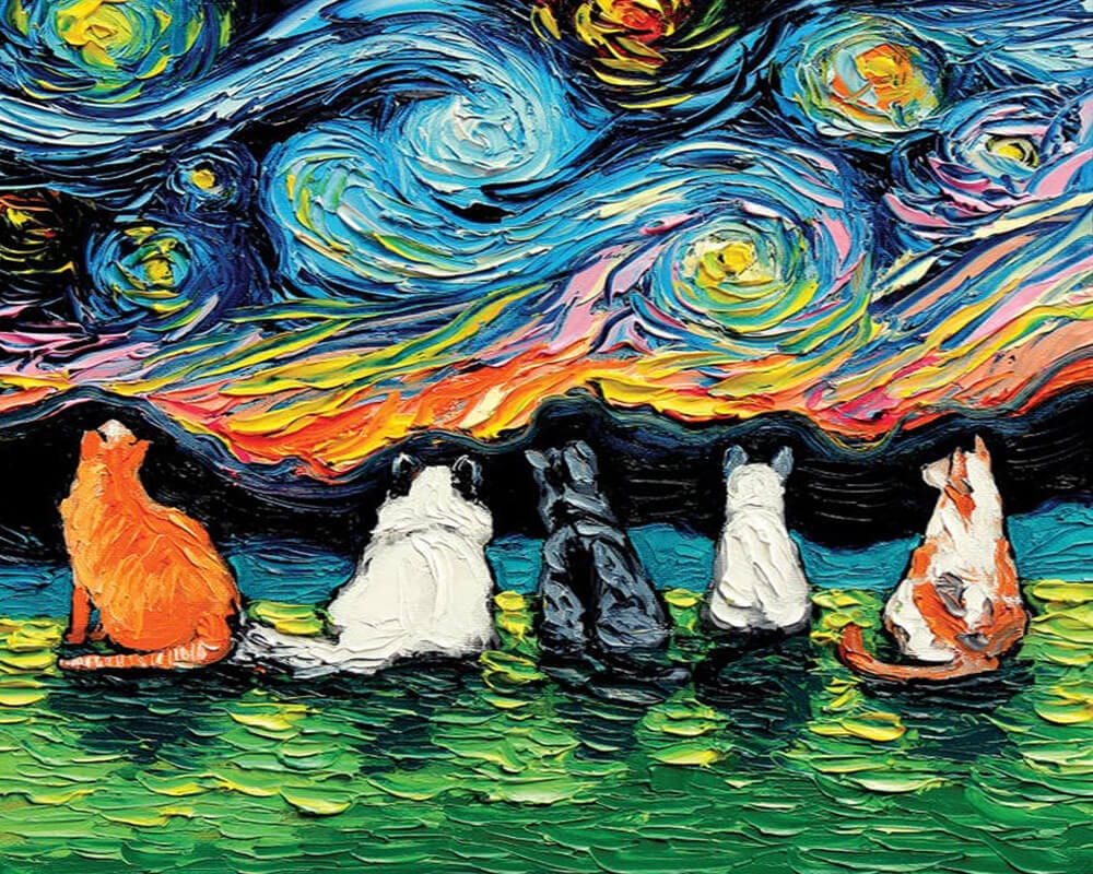 paintingnumberart Paint By Numbers Kit-Starry Cats