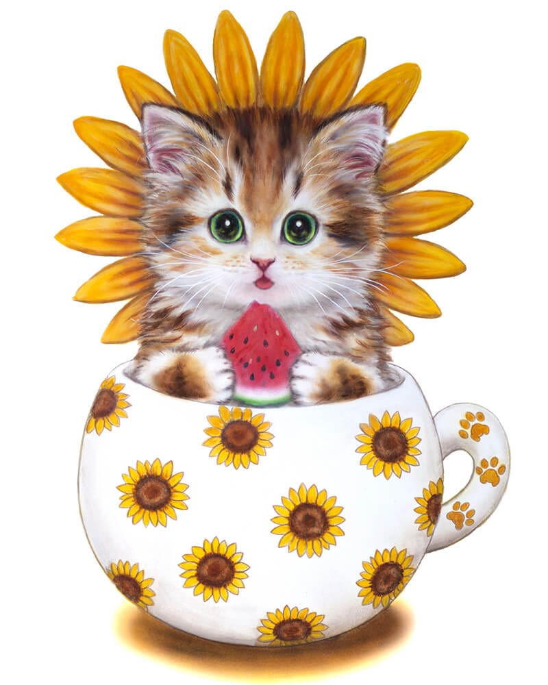 paintingnumberart Paint By Numbers Kit-Sunflower cat