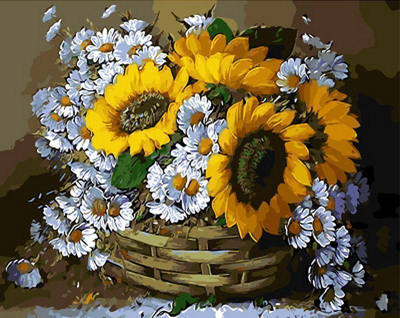 paintingnumberart Paint By Numbers Kit – Sunflowers and Daisies