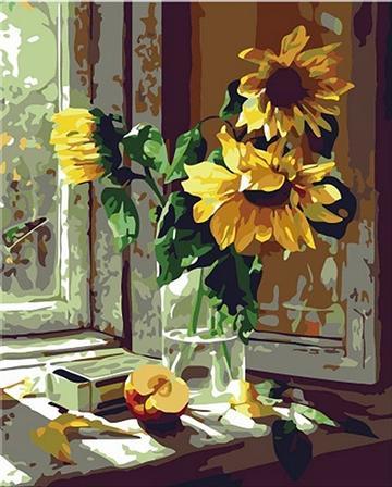 paintingnumberart Paint By Numbers Kit – Sunflowers on the windowsill