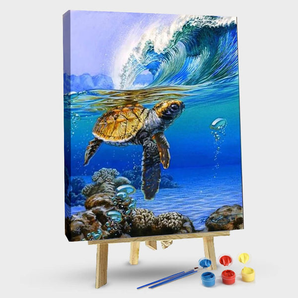 paintingnumberart Paint By Numbers Kit-Swimming Turtle