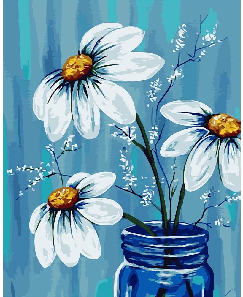 paintingnumberart Paint By Numbers Kit – Three Beautiful Flowers