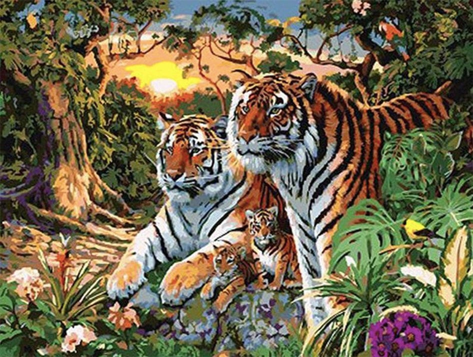 paintingnumberart Paint By Numbers Kit – Tiger Family