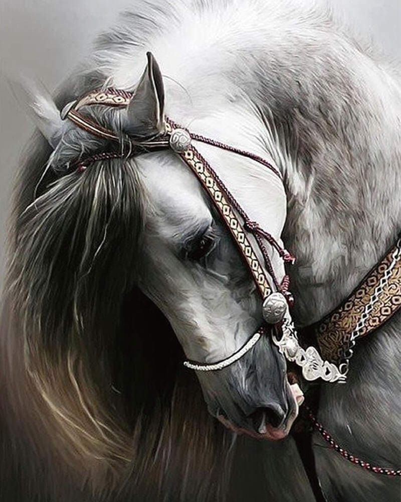 paintingnumberart Paint By Numbers Kit – Two Horses and Dog