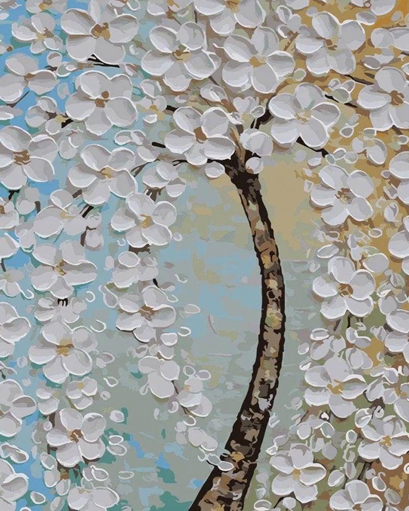 paintingnumberart Paint By Numbers Kit – White Bloom