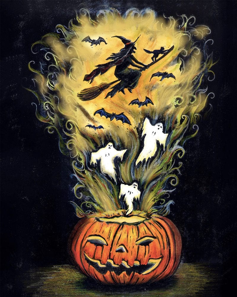 paintingnumberart Paint By Numbers Kit – Witch Riding a Broom