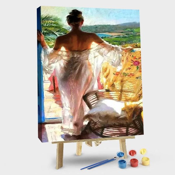 paintingnumberart Paint By Numbers Kit – Woman on the Beach